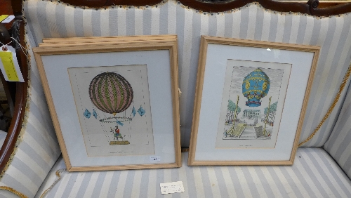 A set of four French balloon prints fram