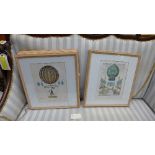 A set of four French balloon prints fram