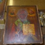 A late C19th hand painted icon