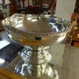 A silver plated punch bowl