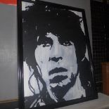 An oil on canvas of ''Keith Richards'' in ebonised frame