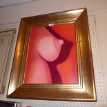 A contemporary oil on canvas by Russian Artist Irina Pavlova M'Gahan of a ladies breast details to