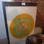 A 1970`s doodle art felt tip picture in a perspex frame