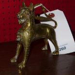 An interesting early C19th aquamanile of a rampant lion