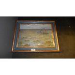 An oil on canvas Russian School steam boat at sea signed verso Ivan K.S dated 1954