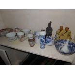 A collection of Oriental pottery including Imari plates