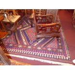 An extremely fine South West Persian Qashgai Kilim carpet 300 x 208 cm double pole medallion on a