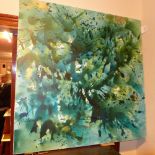 A contemporary unframed oil on canvas abstract by Talia Lehavi