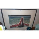 A surrealist pastel study by Grizelda Holderness signed and dated 81 purchased from the Jill