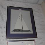 A signed print of the Ian Howlett designed yacht Lionheart K-18 the 1980 UK entry to the America`s