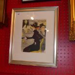 A glazed and framed Toulouse Lautrec lithograph printed by Mourlot