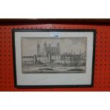 A C17th Hollar engraving of The Tower of London sold in Boston USA by a dealer C1900 and resold in
