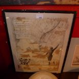 A glazed and framed Johnnie Walker engraving
