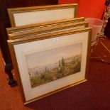 A set of four C19th Turkish prints two interior scenes of the Sultan Ahmed and Sulimanye mosques and