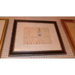 A Pablo Picasso lithograph study of figures printed by Mourlot glazed and framed