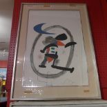 A Joan Miro lithograph 'Arelequin Circonscrit' signed in pencil glazed and framed without