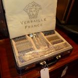 A cased complete set of Versaille cutlery