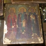 A late C19th hand painted icon