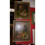 A pair of oils on canvas still life signed Bailey