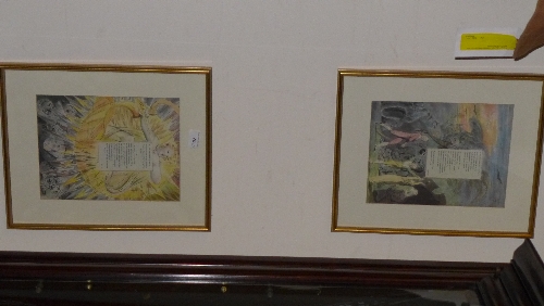 A pair of colour prints after William Blake