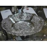 A continental silver pierced oval dish w