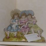 A Dresden style figure group of girls on