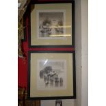 A set of four Chinese ink paintings of J