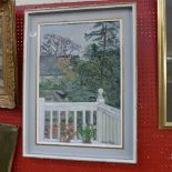 An oil on board entitled ''Balcony'' by Robert Powter