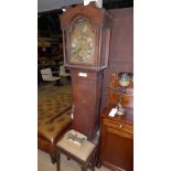 An eight day longcase clock in oak case,