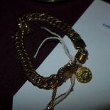 A 9 ct gold bracelet, and a gold chain and pendant approx 23.8 grm