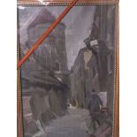 An oil on board of street in Tallinin by Dubinchik painted 1963