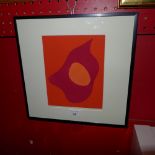 A Jean Arp hand coloured pochoir glazed and framed