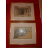 A pair of David Roberts chromolithographs of Egyption studies glazed and in gilt frames