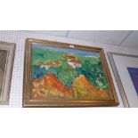 A contemporary oil on board 'Portugal' by O. R. Rey signed and dated 15 details to verso
