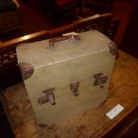 An early C20th records box with carrying handle