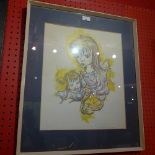 A Fay Pomerance limited edition lithograph 7/16 love a dove swirl signed