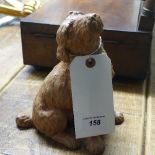 A C19th terracotta model of a terrier