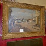 A F. Luigini oil on canvas titled ''Port of Bologna'' signed and labelled verso