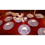 A collection of Spode Italian pattern china approximatively fouty two pieces including tea pot and