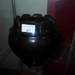 A large Chinese pot with flared flowerhead form rim