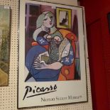 A glazed and framed Picasso exhibition poster from The Norton Simon Museum