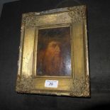 A late C18th/C19th oil on board portrait in the style of Rembrandt in gilt frame