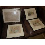 A collection of C18th satirical prints 'Dull Husband' and 'Work for Doctors Commons'