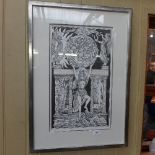 A limited edition print Alasdair Gray from the Lanark series 29/45 inscribed 'A Gray Book 3' and