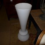A large conical frosted glass vase