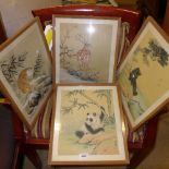 A set of four Chinese prints depicting native animals framed and glazed