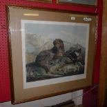 A large framed and glazed print entitled 'Retriever and Game'