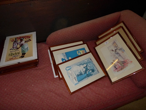 A large collection of advertising prints
