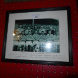 A framed photo of the Arsenal FA Cup Winners 1950