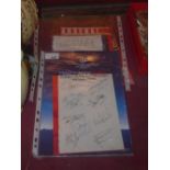 A Champion League final program from 2006 Arsenal V Barcelona together with two sets of autographs